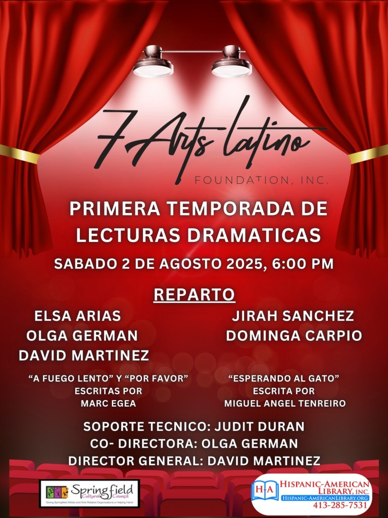 Primera temprada de lecturas dramaticas, a cargo del grupo de teatro comunitario de 7 Arts Latino Foundation.